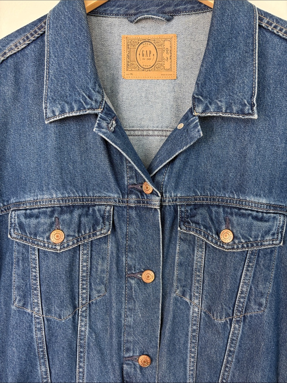 RARE Gap x DÔEN Oversized Icon Denim Jacket Jean Blue XL Like New NWOT - Picture 4 of 16